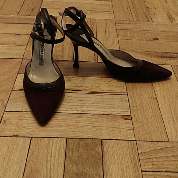 Manolo Blahnik sling back suede shoes - Picture 2 of 4